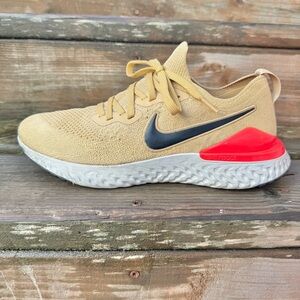 Nike Tan and Red Athletic Sneakers